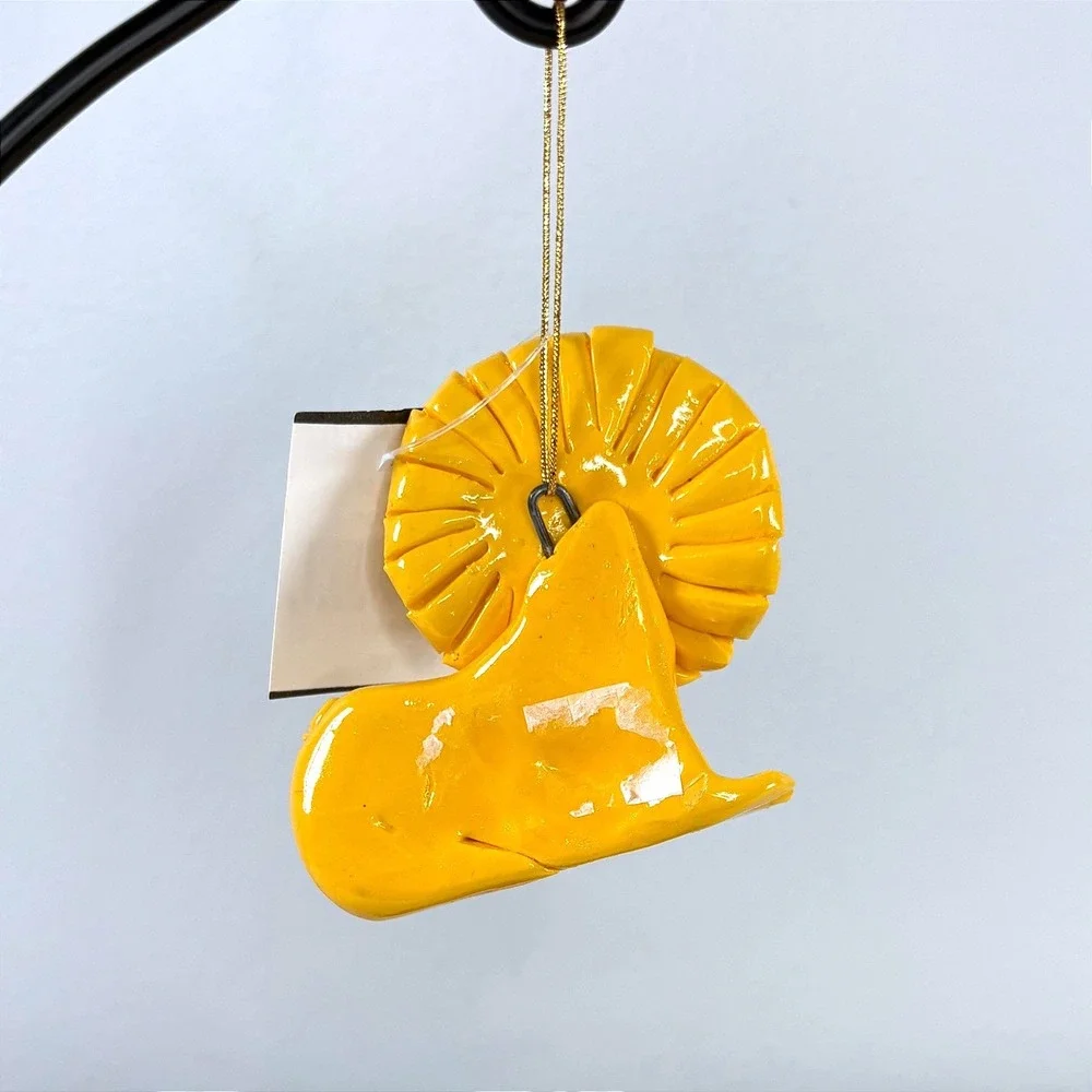 Yellow Lion and Lamb Christmas Ornament